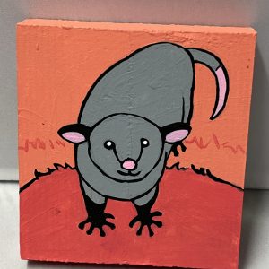 painting of a happy opossum