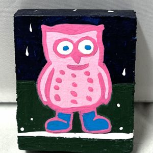 painting of an owl in boots