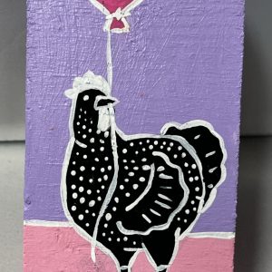 painting of a chicken with a balloon