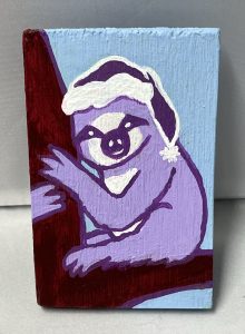 painting of a sloth that looks sleepy