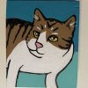 portrait of David Malcolm a half tabby, half white cat